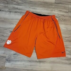 Clemson Tigers Shorts Mens 2XL Orange NCAA Nike Dri Fit Paw Logo Athletic
